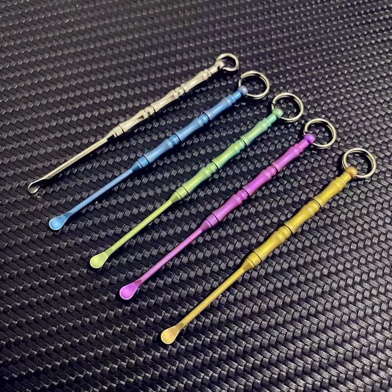 Outdoor EDC Small Titanium Alloy Ear Spoon Tool Portable Pendant Tool