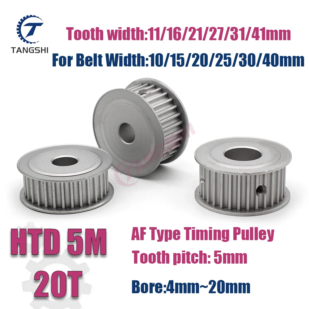 HTD 5M 20 Tooth Synchronous Timing Pulley Bore 4mm to 20mm for Width 10/15/20/25/30/40mm Belt 5M-20 Teeth Timing Pulley