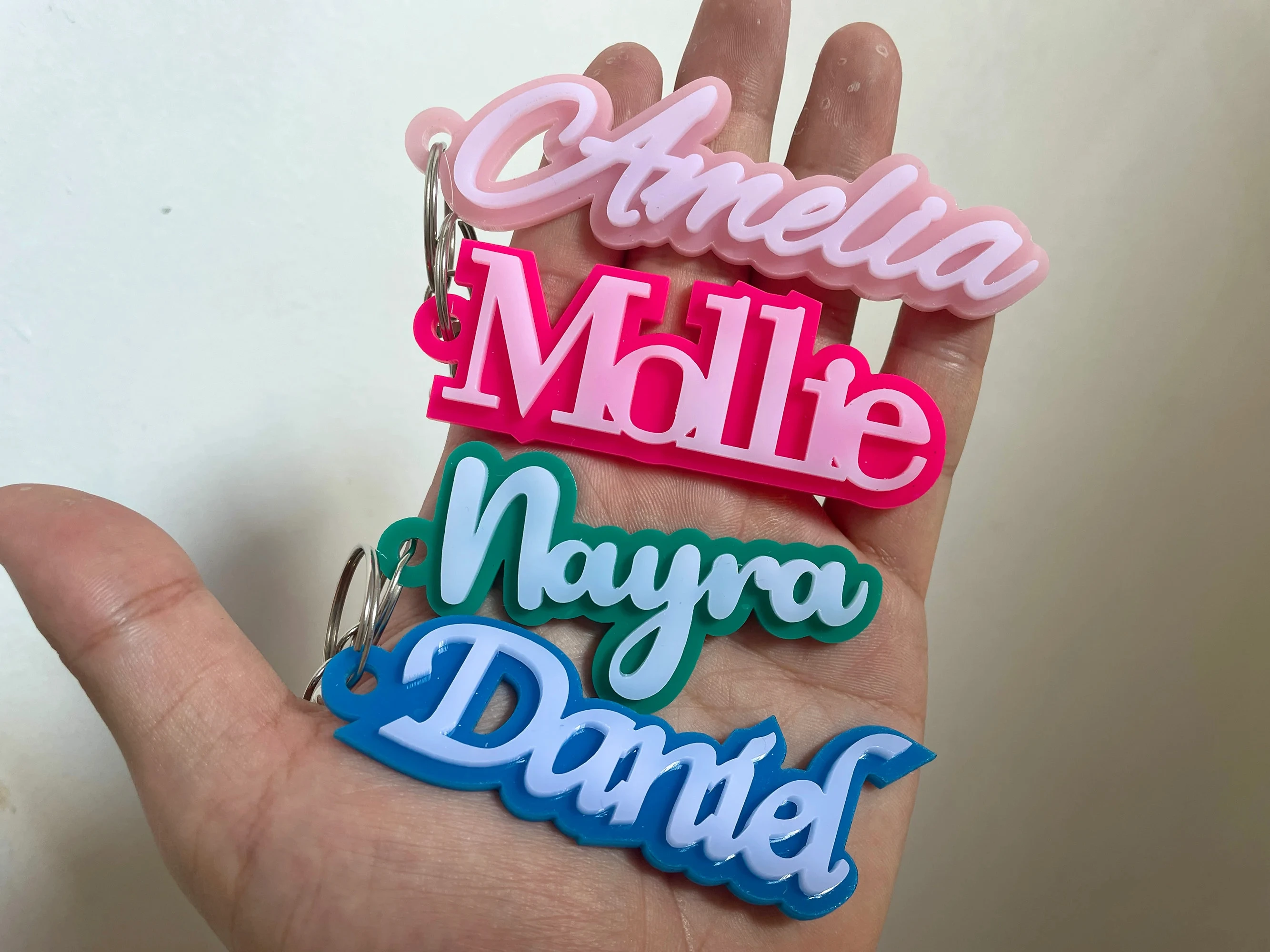 Custom Name Acrylic Keychain Backpack Diaper Bag, Lunchbox Name Tag Personalized Acrylic Keychain