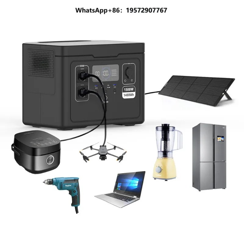 Supply Battery Powerstation Fast Charge 1488wh Solar Generator Portable 1500W Rechargeable