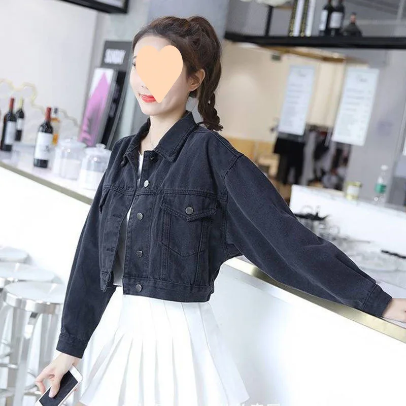 

Women's 2026 New Studded Rivet Tassel Fringe Denim Jacket Oversized Black Button Down Casual Streetwear Punk Y2K Jean Coat