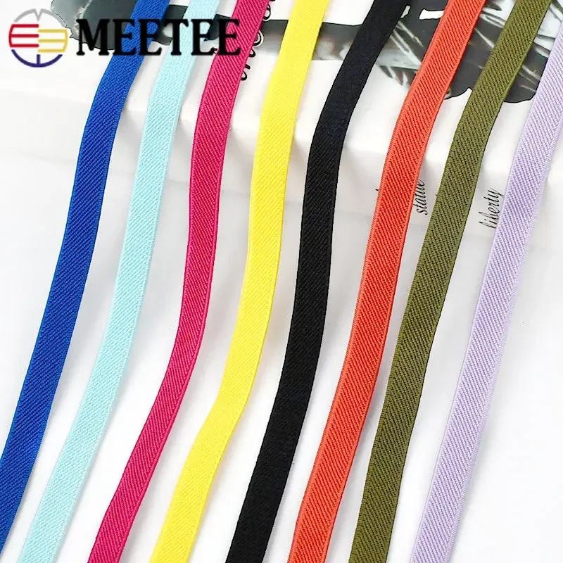 Meetee 5/10M 10mm 3/8 \'\'fascia elastica in poliestere cinturino morbido Bia cintura in nastro elasticizzato elastici nastro a molla con rilegatura