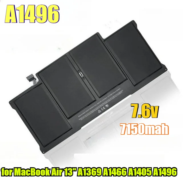 

Аккумуляторная батарея повышенной емкости 7150 мАч для MacBook Air 13 дюймов A1369 A1466 A1405 A1496, совместимая с ноутбуками 2010-2017 годов выпуска