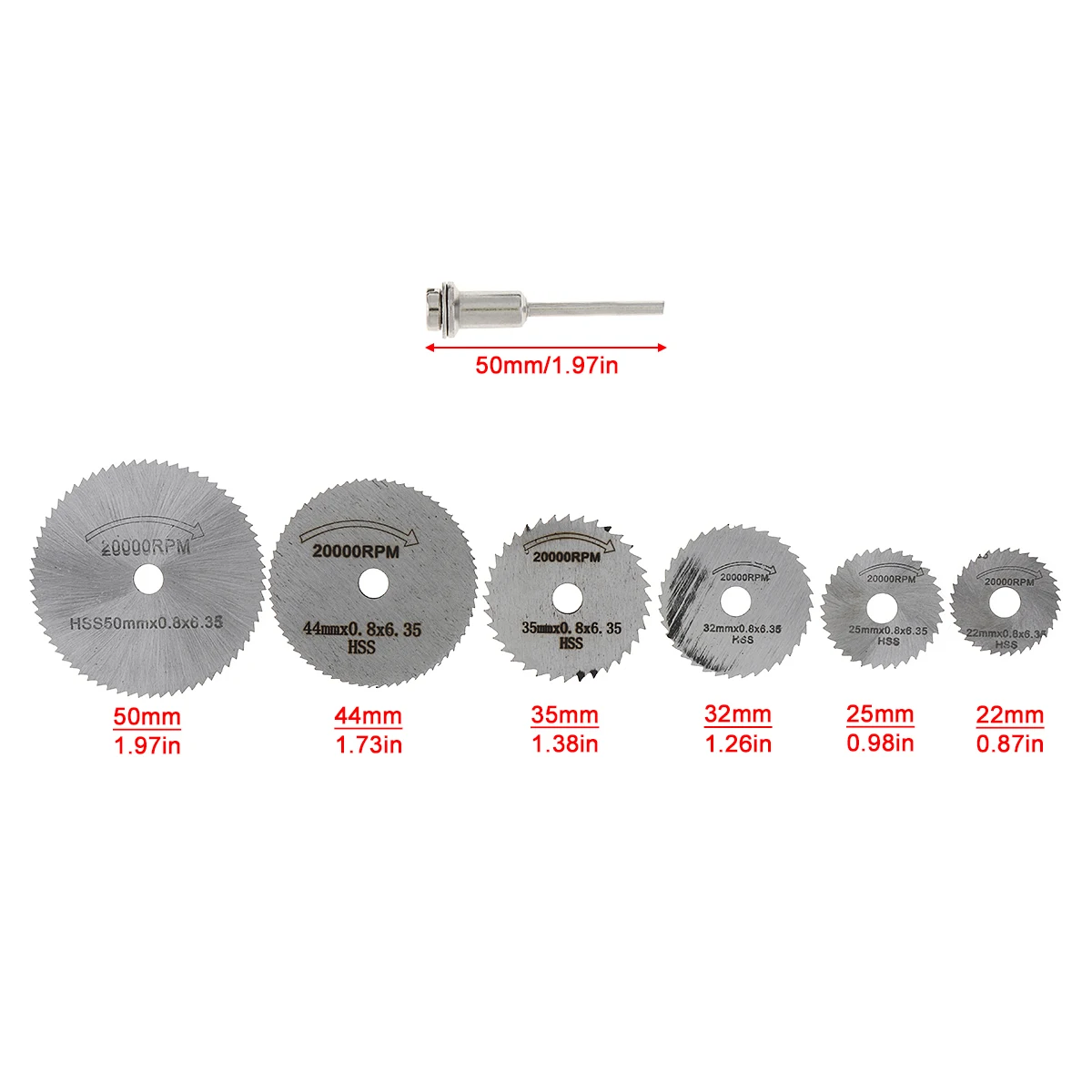 미니 나무 톱날 원형 블레이드 50/44/35/32/25/22mm, 지그 톱, 커터 전동 공구 세트, 목재 절단 디스크, 7 개