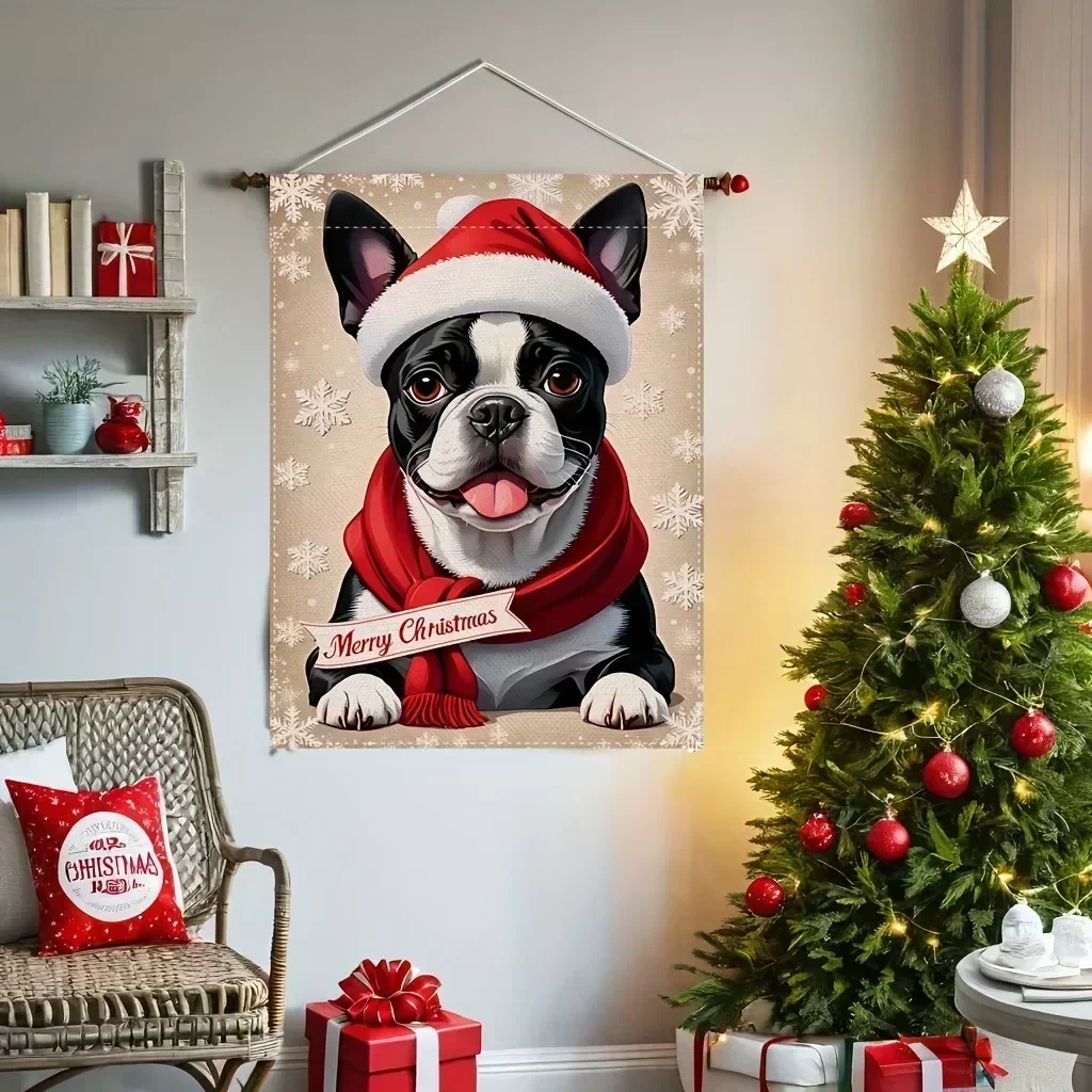 Adorable Boston Terrier Garden Flag 12x18