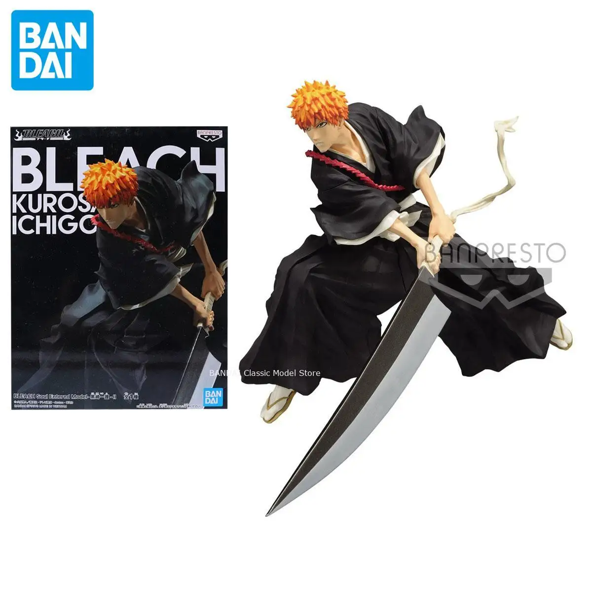 Genuine Official Original Bandai Banpresto Soul Entered Model Bleach Kurosaki Ichigo Anime Collectible Model