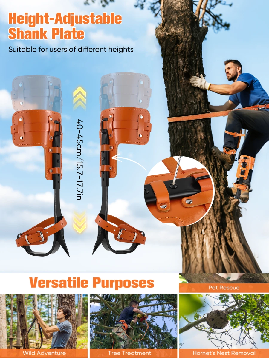 Baumkletterspikes Baumkletterausrüstung für Obstpflücken Outdoor-Aktivitäten Astschneiden Baumarbeit Camping-Zubehör