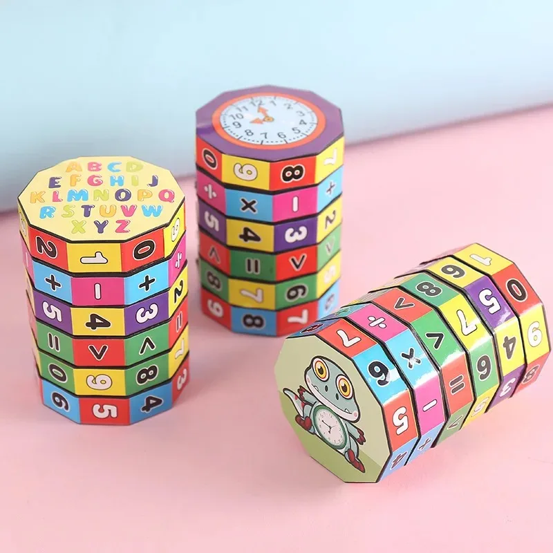 Montessori Math Manipulatives Counting Cylindrical Plastic Kids Number Addition Subtraction Magic Cube Math Intellectual Puzzle