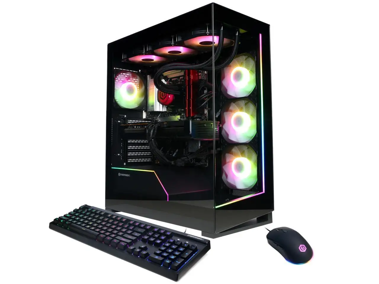Cyberpowerpc Gaming Desktop Pc Gm70929 Amd Ryzen 7 9800X3D 32Gb Ddr5 2Tb Nvme Ssd Amd Radeon Rx 9070 Xt Windows 11 Home 64-Bit