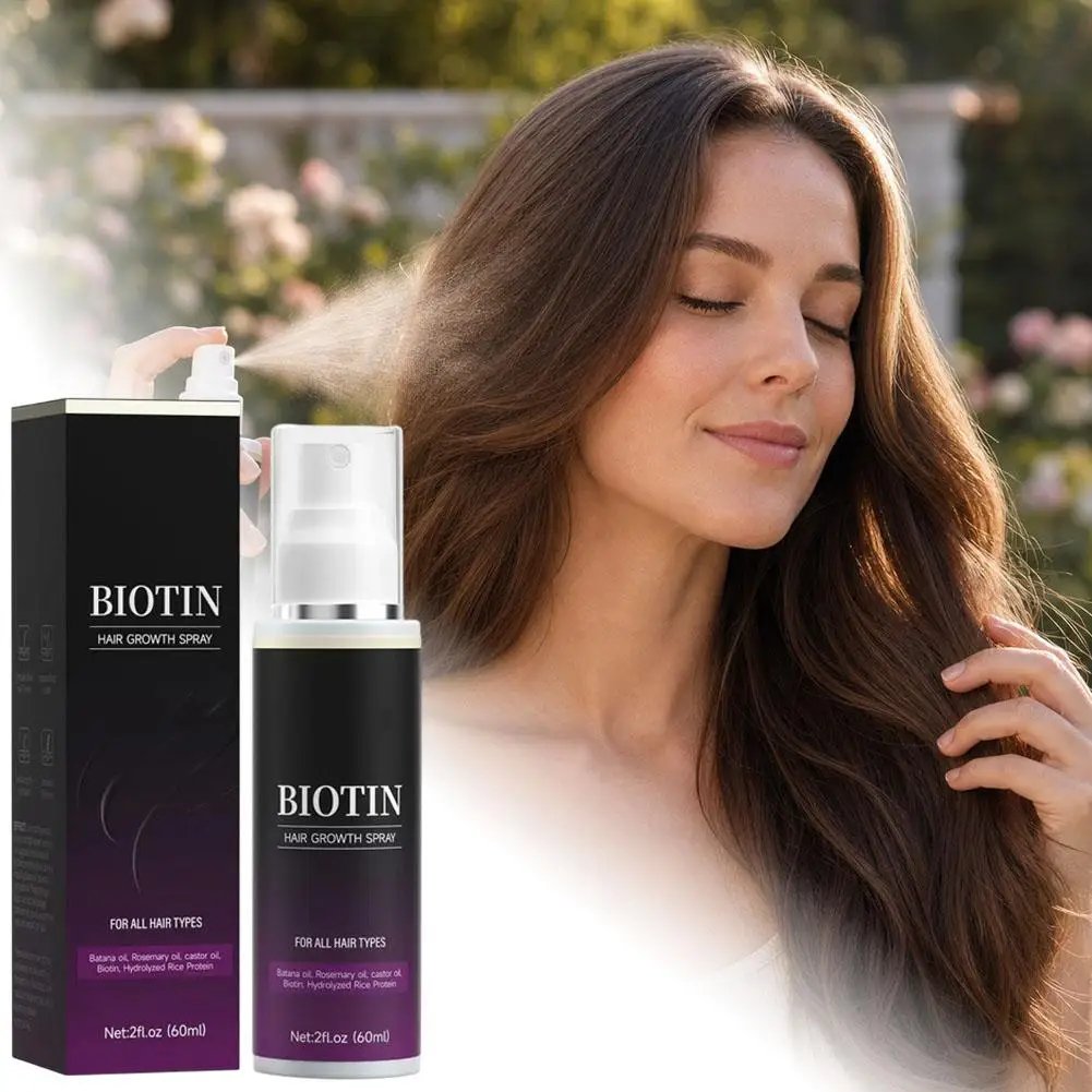 Biotin Hair Renewal Spray Rice Protein and Rosemary Oil Leave In Hair Care for Stronger Smoother Fuller Looking Hair