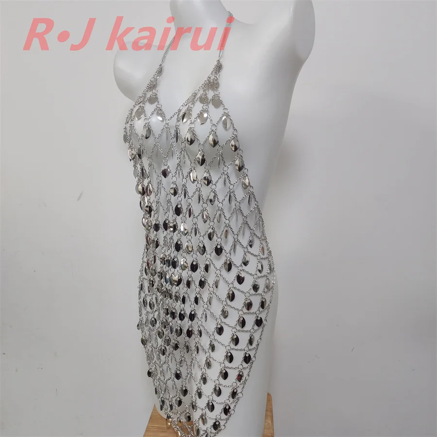 Fashion Style WRB59 Women Silver Plated Chains Silver Fish Scale Chains Unique Design Longer Fish Scale Chains Jewelry