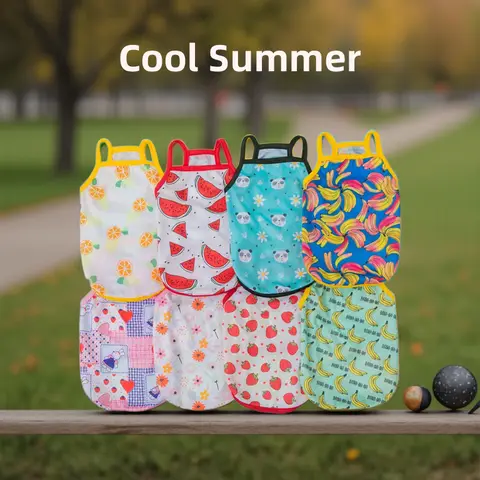 XS-XXL Gilet rinfrescante per cani ultra sottile Abbigliamento traspirante Vestiti per animali domestici per cani di piccola taglia T-shirt economica per cuccioli di gatto estivo con stampa di frutta carina