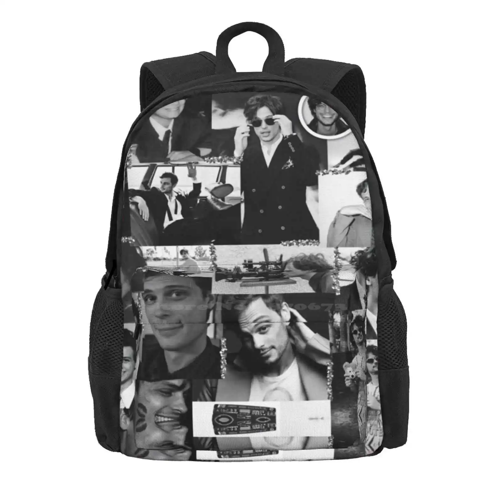 Matthew Gray Gubler Collage B&W Hot Sale Schoolbag Backpack Fashion Bags Matthew Gray Gubler Spencer Reid Criminal Minds