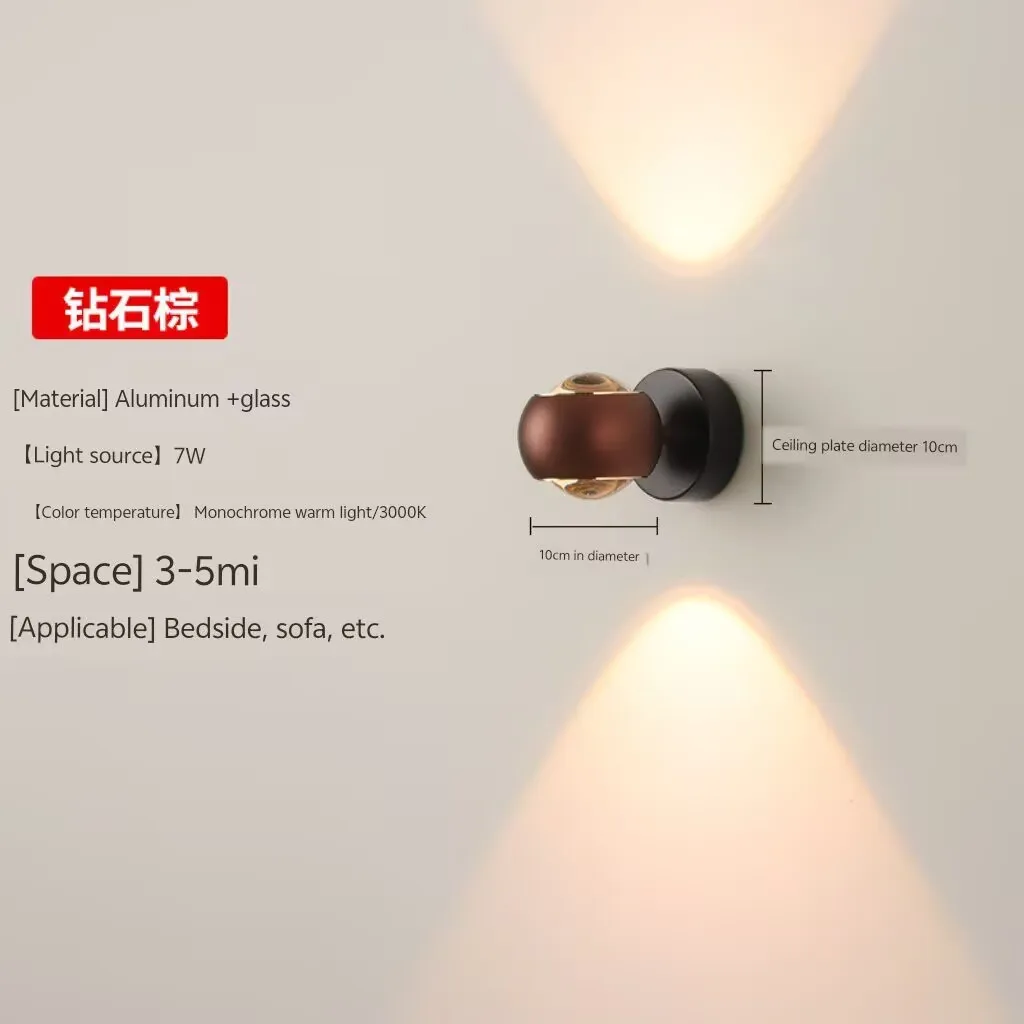 360 degree rotating wall lamp, minimalist Nordic wall lamp, bedroom bedside lamp, double-sided illuminating wall lamp