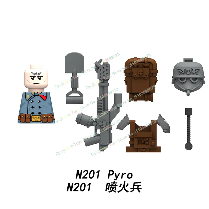 Modern Pyro Soldier Sergeant Signal Corps Sniper Instructor Building Blocks Bricks Accessories Head Weapon Kid Toys N201-208