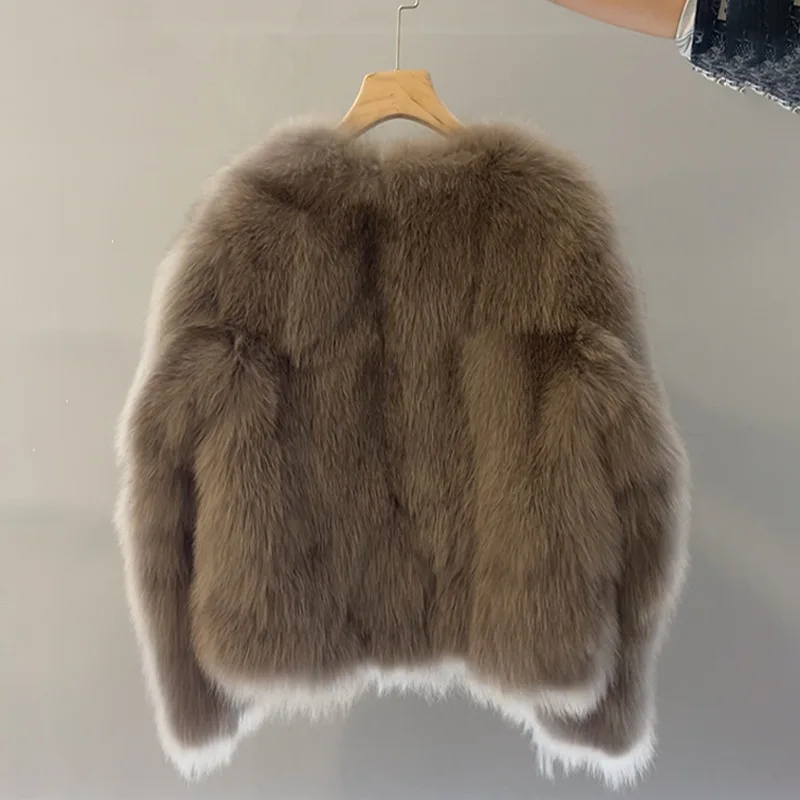 Faux Fur Coats Women Solid  Fur Jackets Pocket V Neck Long Sleeve Single Breasted Thick Warm Fur Loose Casual 2025 Autumn Winter