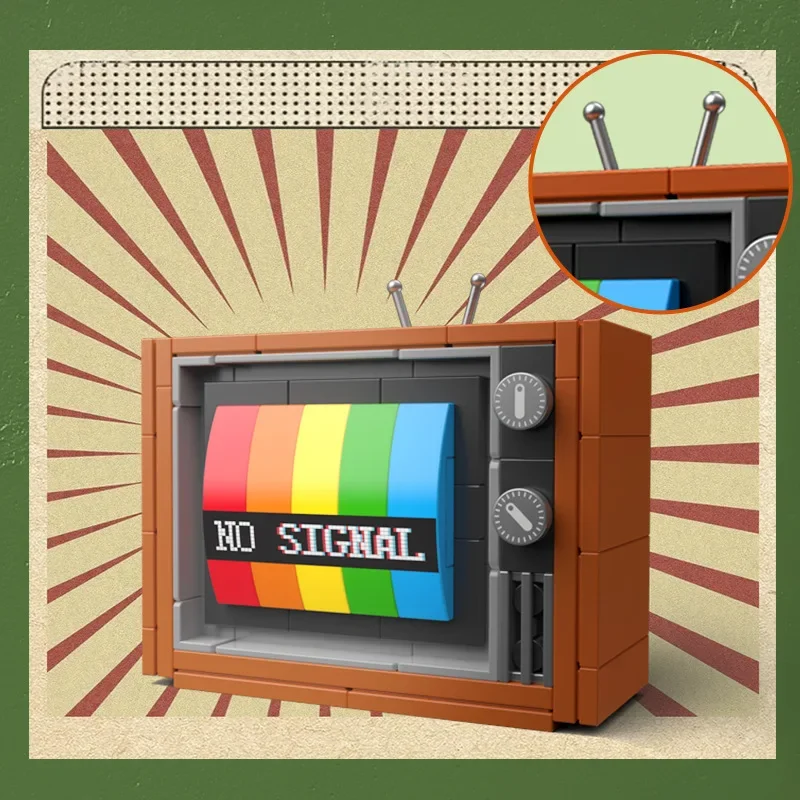 Retro DIY Building Blocks TV Radio Console Tape Walkman Computer Game Brick Set Model Toys for Kids Furniture Electrical