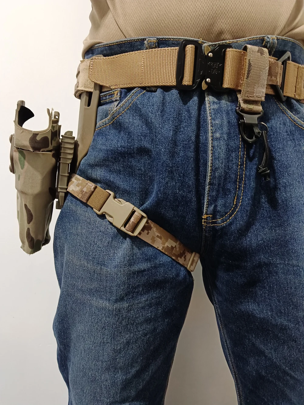 Sangle de jambe de Camouflage tactique, sangle de cuisse pour étui de chute