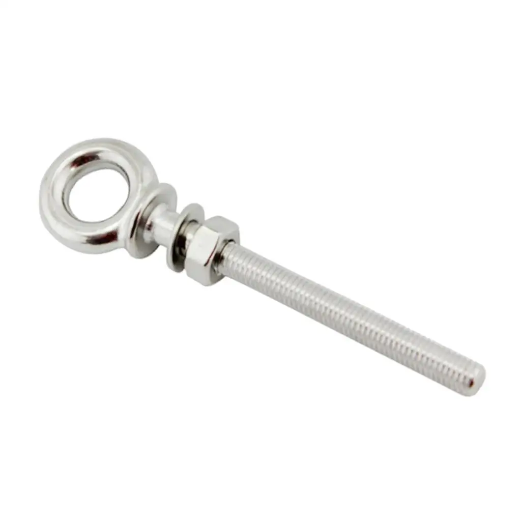 1Pc M6 x 60mm Stainless Steel Lifting Eye Bolts Eye Bolts with Nuts & Washers Set Round Screw Fasteners