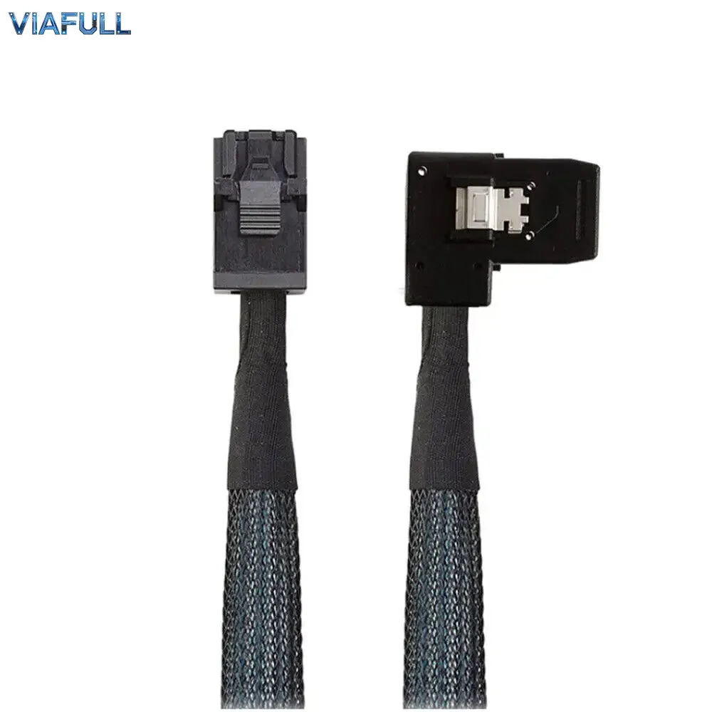 Mini SAS HD SFF-8643 4i to SFF-8087 Right Angle Cable, 30AWG 100Ohm Server Internal Adapter Cord, Copper Wire Harness 0.5M 1M