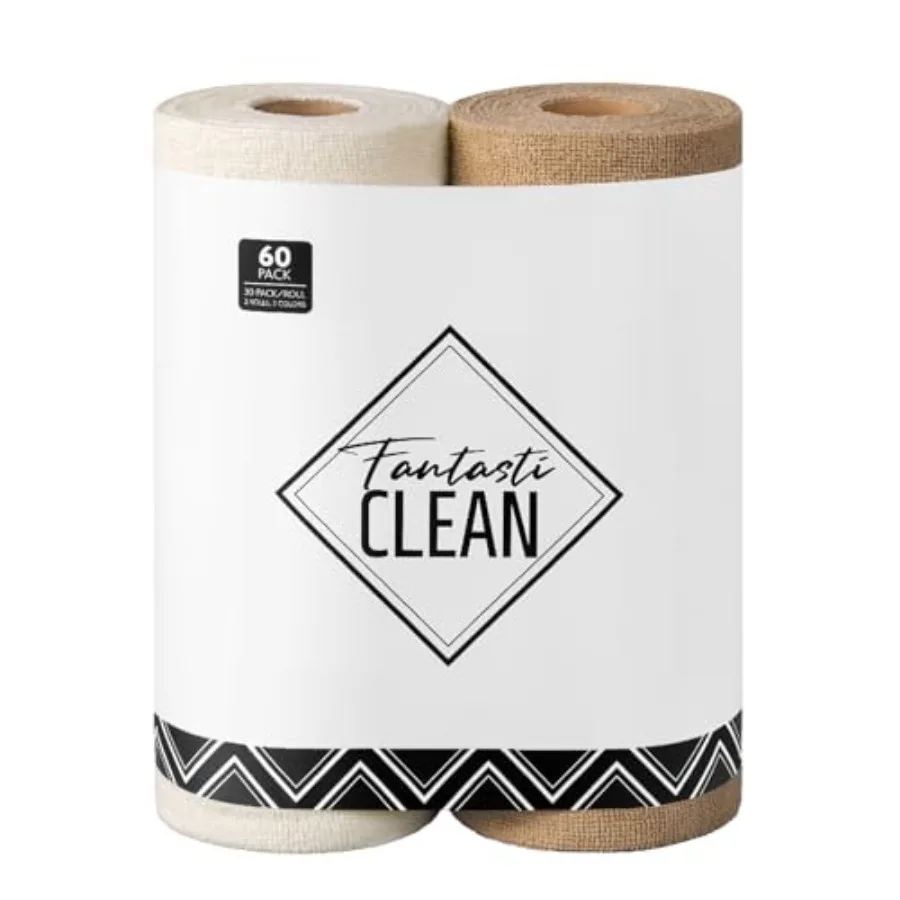 

Microfiber Cleaning Cloth Roll -60 Pack Tear Away Microfiber Towels 12" x 12" Reusable Washable Scratch Free Ultra Absorbent Di