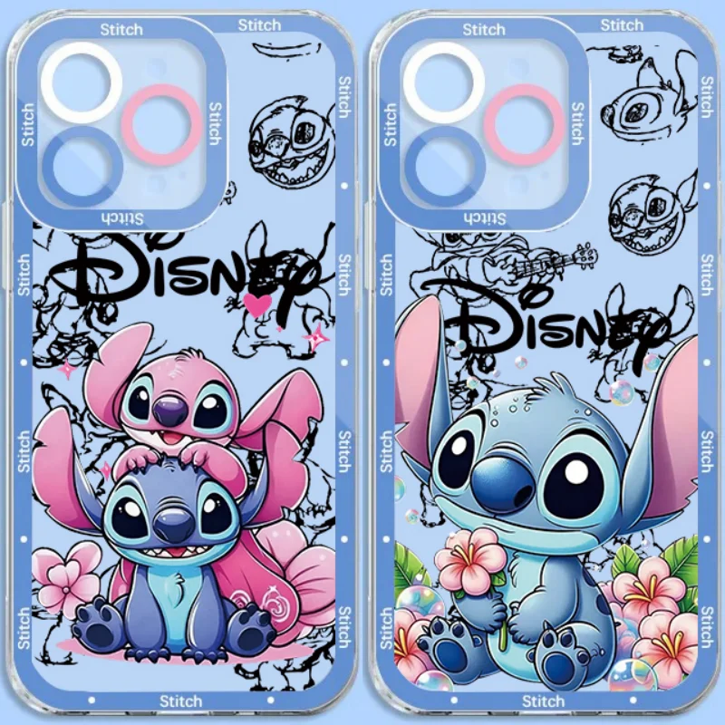 Pretty Cute Stitch Angel Clear Phone Case For Samsung Galalxy S26 S25 Ultra S24 S23 S22 Ultra Plus FE A57 A56 A54 A17 5G Casing