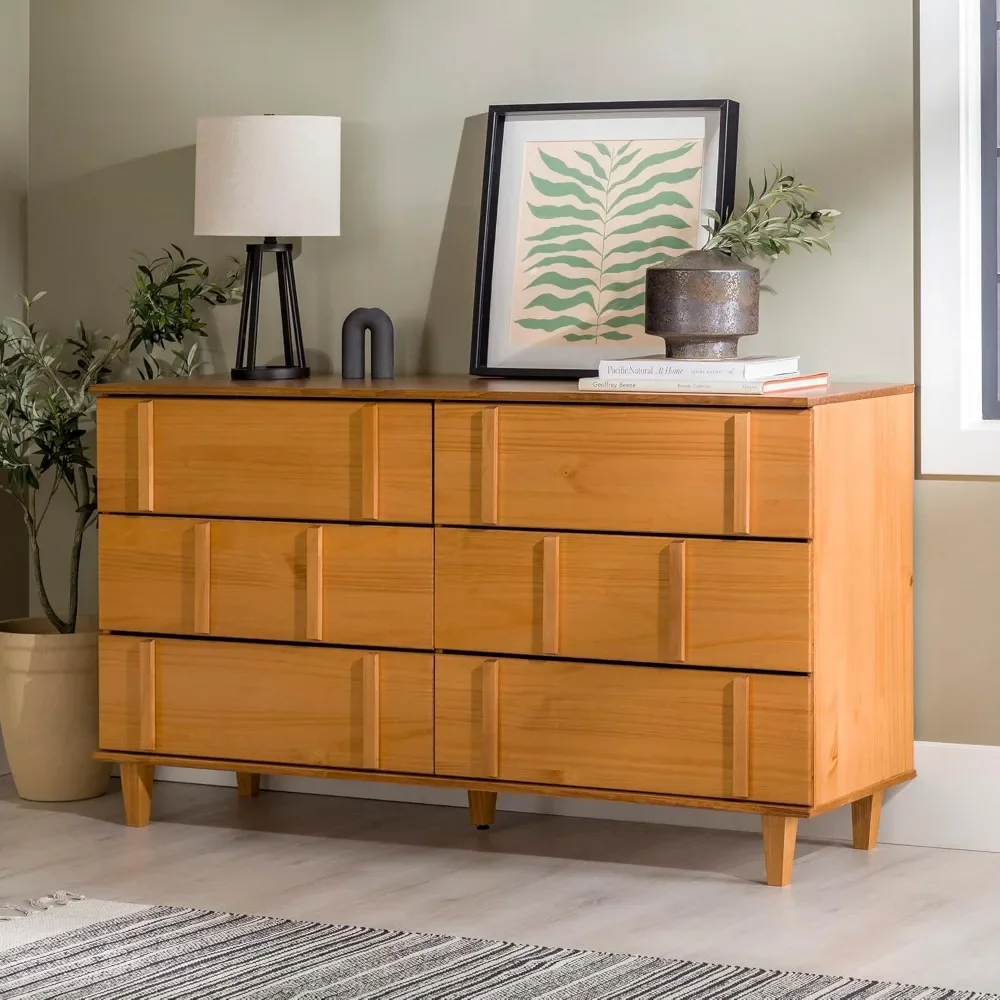 6-Drawer Solid Wood Dresser, 60 Inch