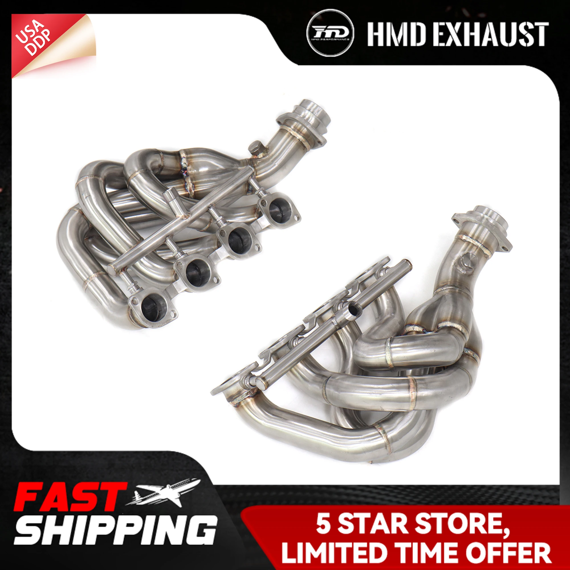 

HMD Exhaust manifold for Ferrari 360 3.6L SS304 TIG manual welding High flow performance Lossless installation