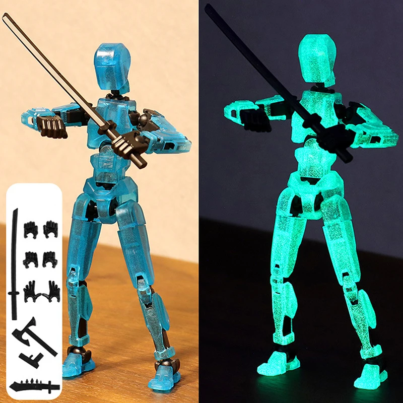 Noctilucent Multi-Jointed Movable Shapeshift Robot 3D Printed Mannequin Dummy Action Figures Toys Kids Adults Parent-children