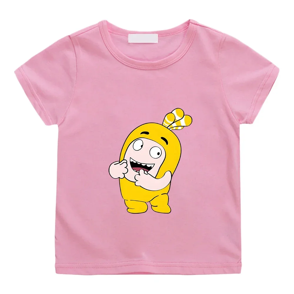 Oddbods Yellow BUBBLE Graphic T-shirt High Quality 100% Cotton Summer Tee-shirt Boys and Girls Children Tshirt O-neck Cute Tees