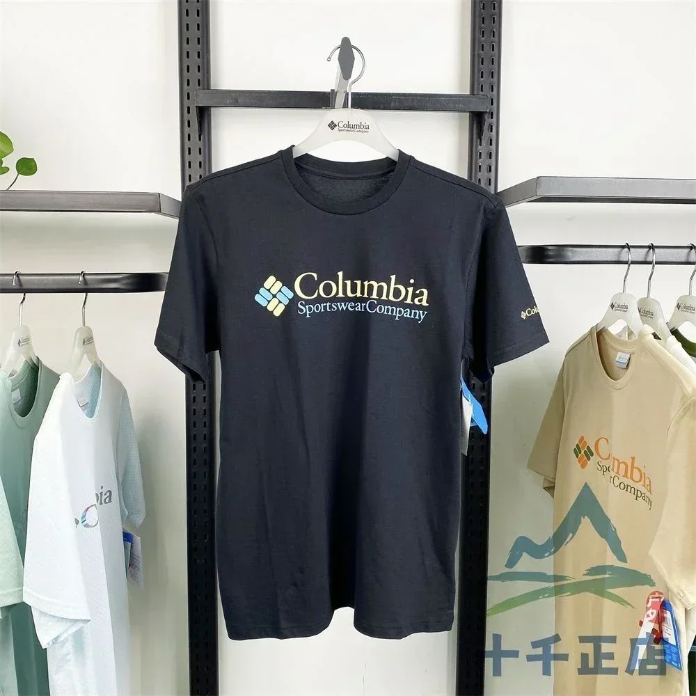The Same New Shopping Mall Men's Outdoor Leisure Loose Cotton Printed Multi-color Round Neck Sports Short-sleeved T-shirt