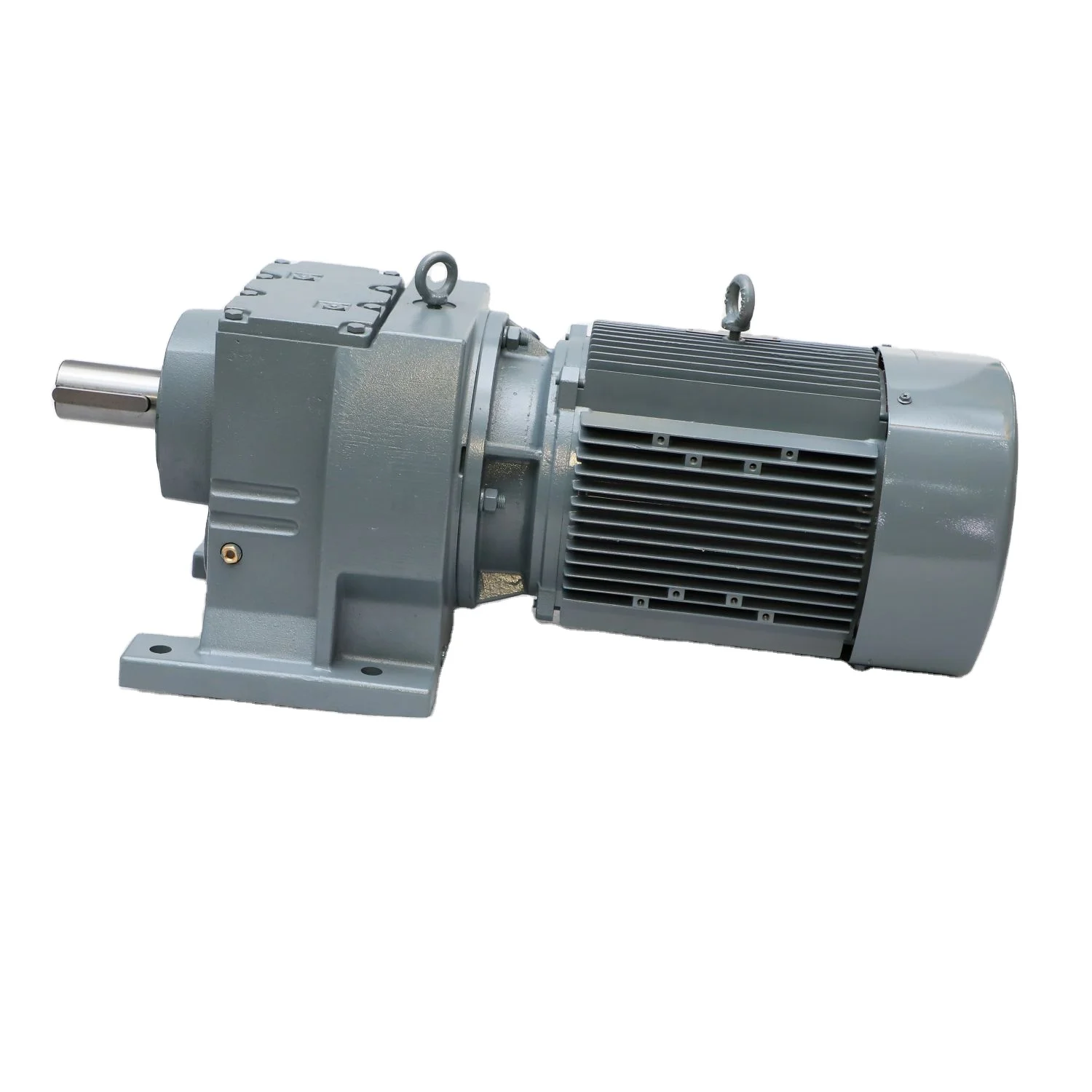 

Gear Reducer Foot-mounted Helical Gearbox R17 R27 R37 R47 R57 R67 With Solid Shaft 0.18KW 120 Ratio Gear Units