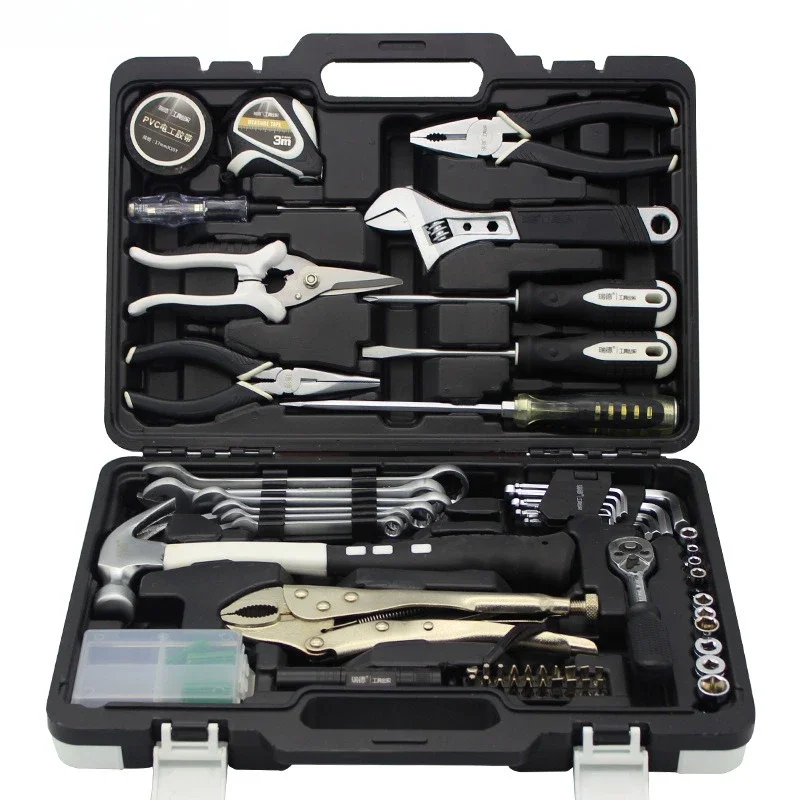 

Hardware tool combination set, household manual maintenance toolbox, car load set, gift.