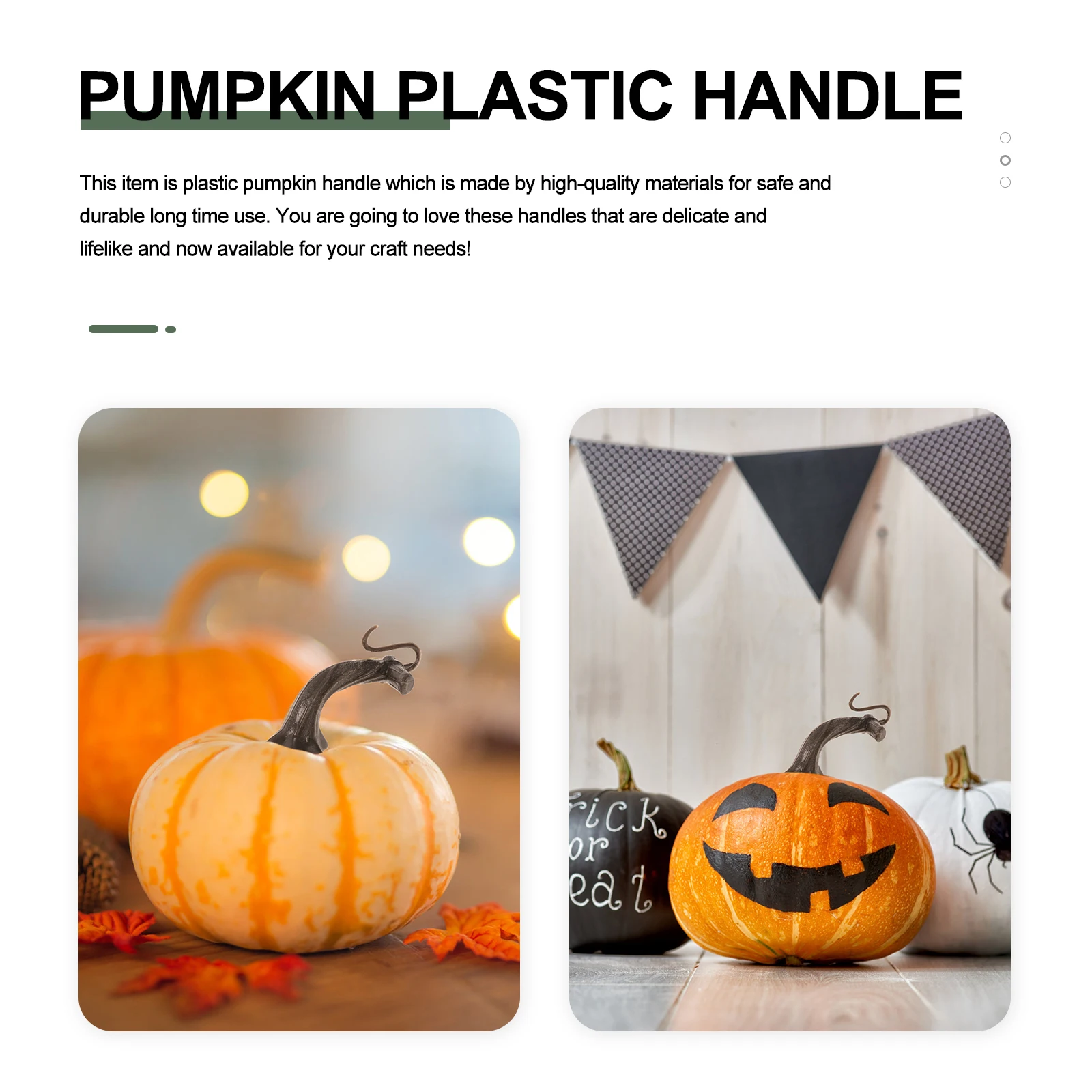 

30pcs Plastic Handle Halloween Decor Diy Pumpkin Stem Festival Craft Accessory Harvest Pumpkin Making Tool Random Color