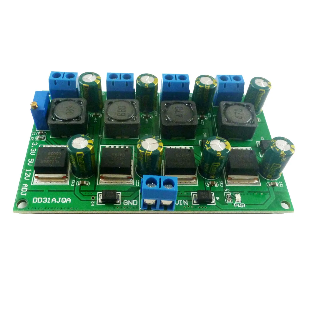Módulo de fuente de alimentación conmutada múltiple 3A 4 CH 3,3 V 5V 12V ADJ salida ajustable DC placa convertidora reductora DIY