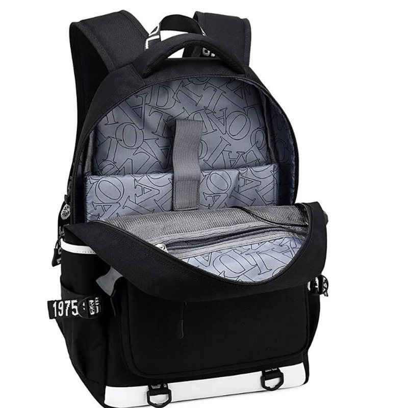 Anime Bungo Stray Dogs 다자이 오사무 배낭 Teenarges Schoolbag 남성 여성 패션 USB 충전 포트 노트북 야외 가방 Mochila