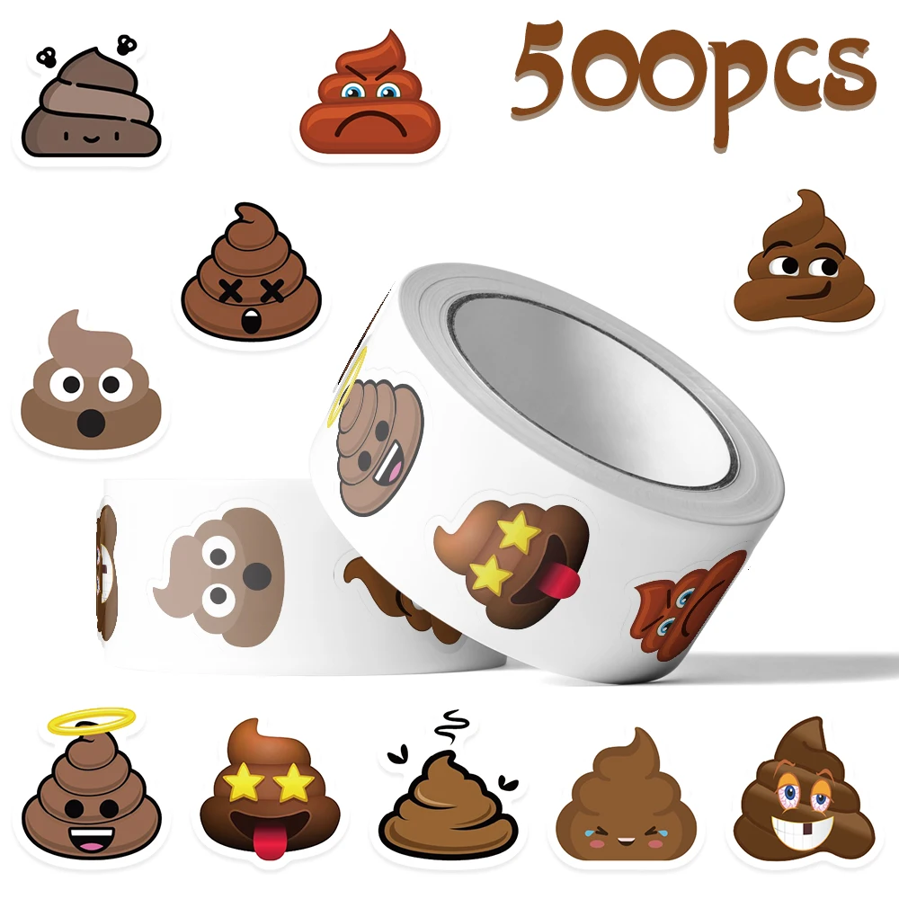 500 stücke Cartoon Poop Roll Aufkleber Aufkleber Für Laptop Sammelalbum Skateboard Koffer Gitarre DIY Graffiti Wasserdichte Aufkleber