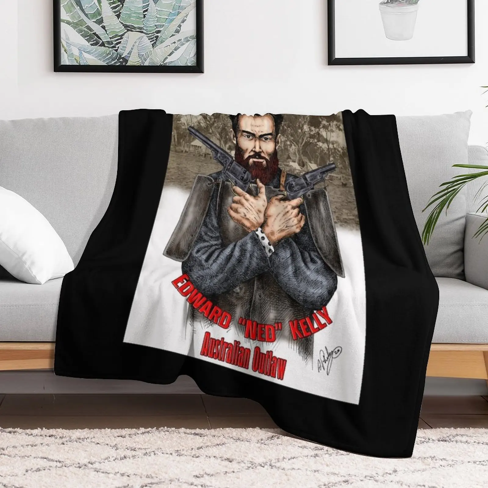 Ned Kelly Australian Outlaw Throw Blanket manga cosplay anime Blankets