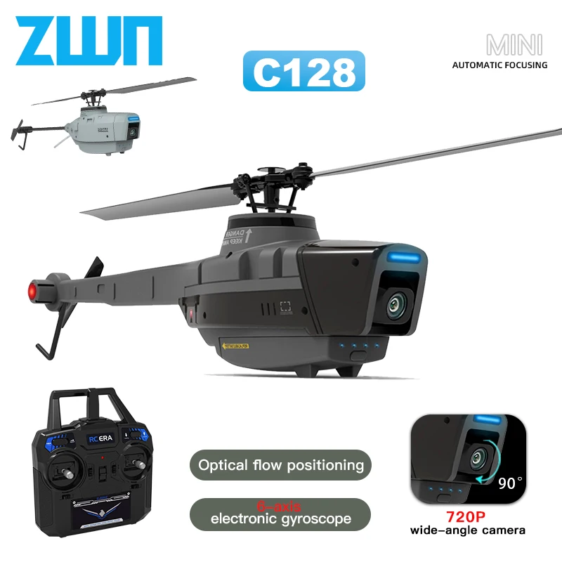 

C127 C128 RC Helicopter 2.4G 6-Axis Gyro 4CH 720P Camera Altitude Hold Optical Flow FPV RC Helicopter Toy VS C127 AI Brushless