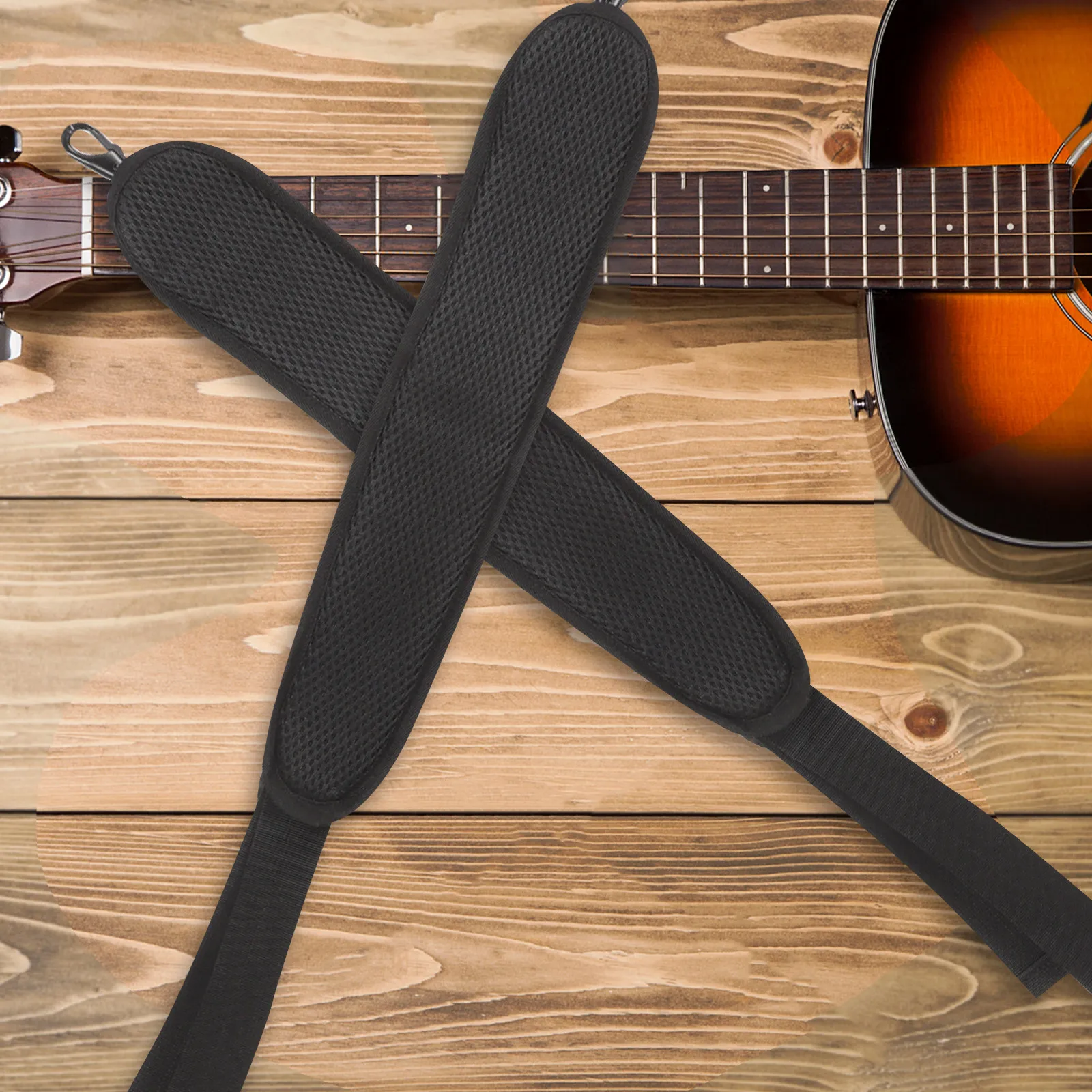 2Pcs Extended Comfortable Padded Shoulder Strap Breathable Replacement Instrument Case Violin Case Strap Adjustable Support