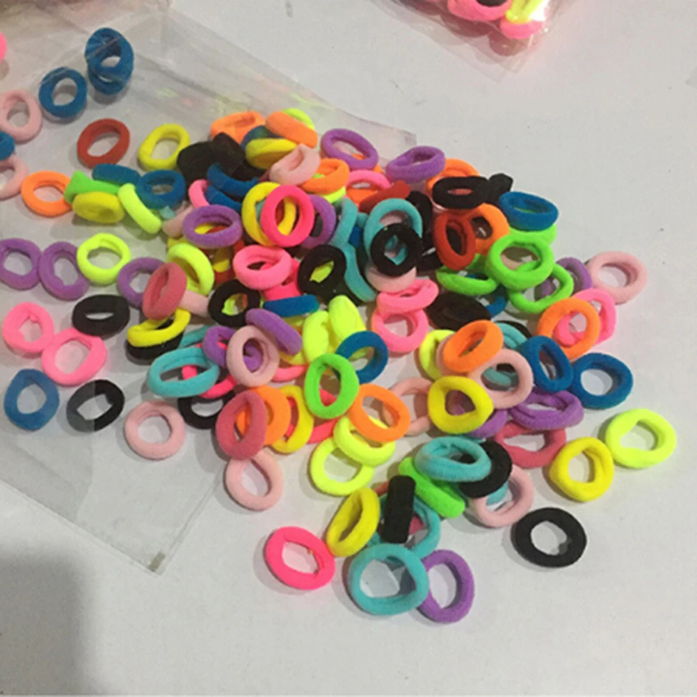 

200 Pcs Ties Ponytail Holder Rubber Bands Ponytail Holder Hair Ties Kids Seamless Hair Circle Rope Elastic No Metal