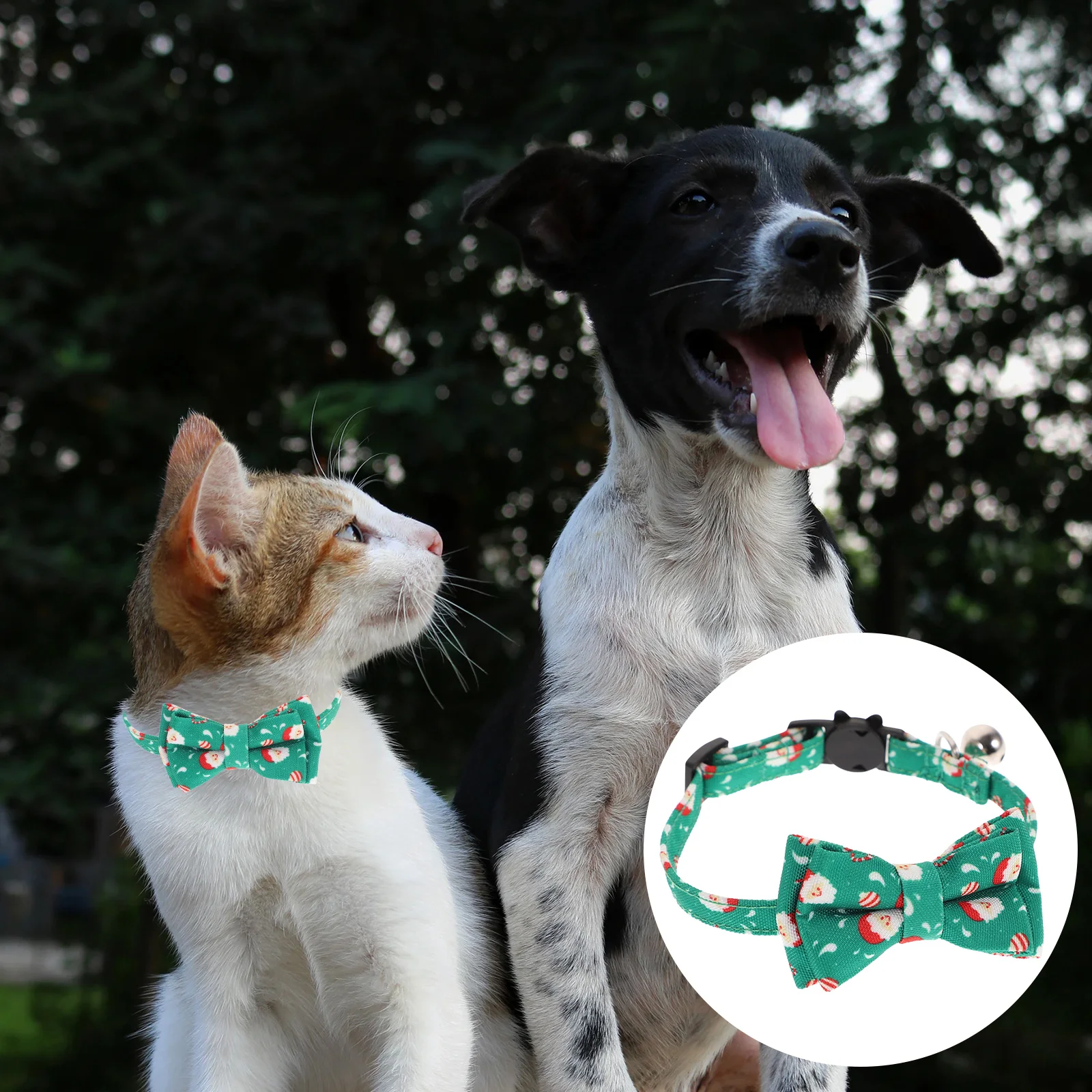 

Christmas Cat Collar Kitten Collars Baby Cloth Small Pet Bell Shaped Adjustable durable material safety buckle pet necklace cat