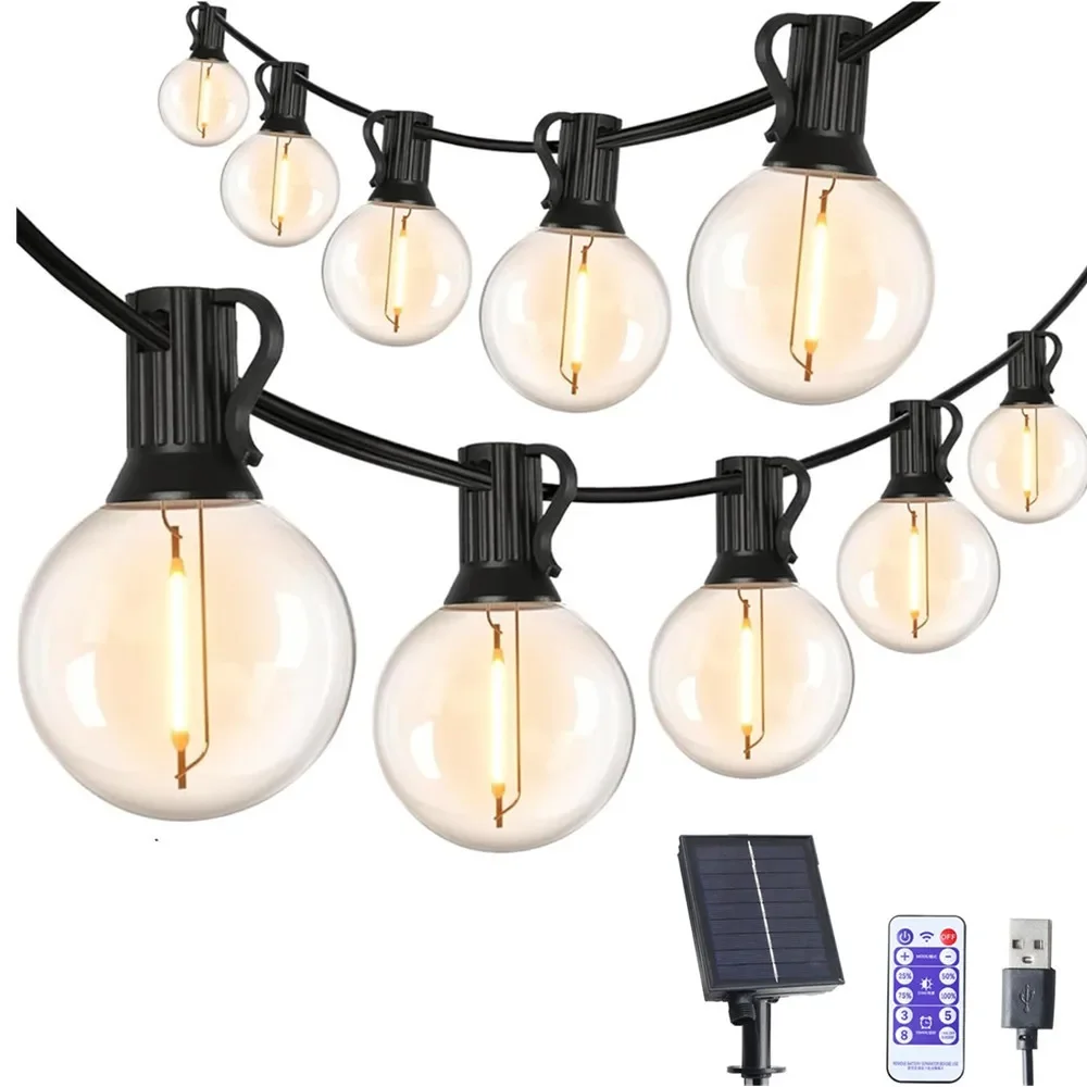 

Outdoor Solar String Lights Globe String Lights with LED Shatterproof Bulbs, Shatterproof Patio Lights for Outdoor Porch Garden