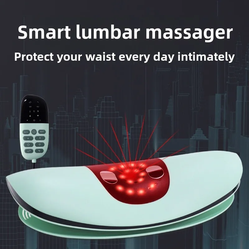 

Vibrating Lumbar Massager Pulsed Red Light Hot Compressed with Remote Control Charging