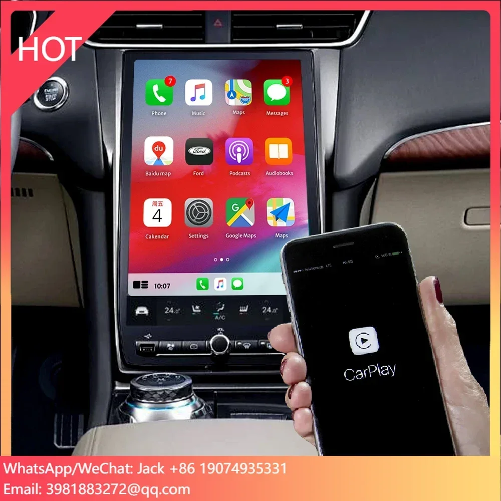 

Wireless CarPlay Module Android Auto Mirroring Car Audio Player AHD Video Decoding Box for FORD 12.8inch 2020-2022