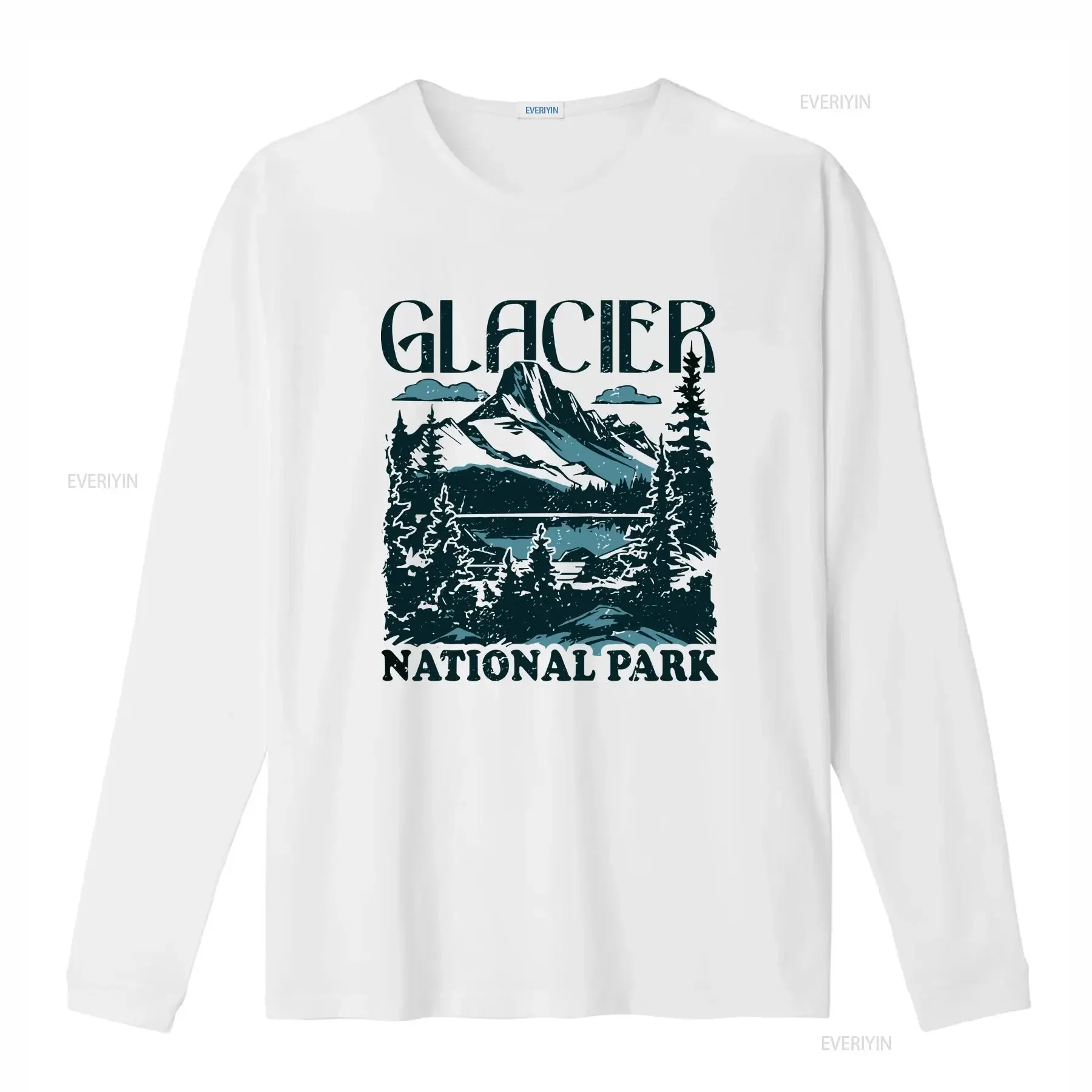 Glacier National Park T Shirt Distressed Design vintage Washed Slightly Top For Everyday Wear Versatile designer clothes Unisex
