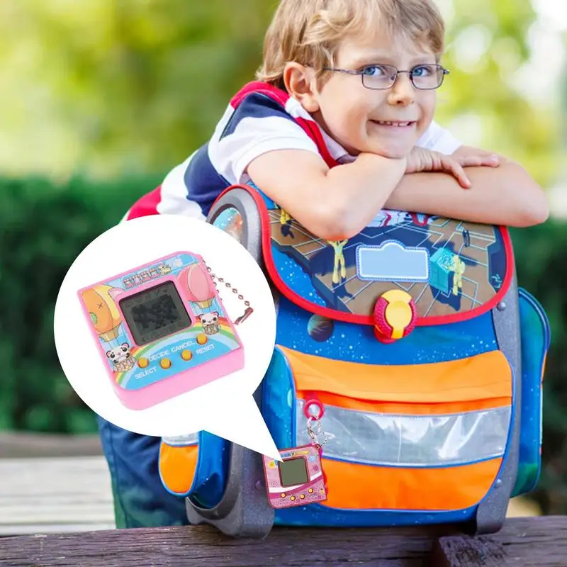 Virtual Digital Pet Chaveiro, Handheld Jogos Keychain, Nostálgico, Virtual, 90s