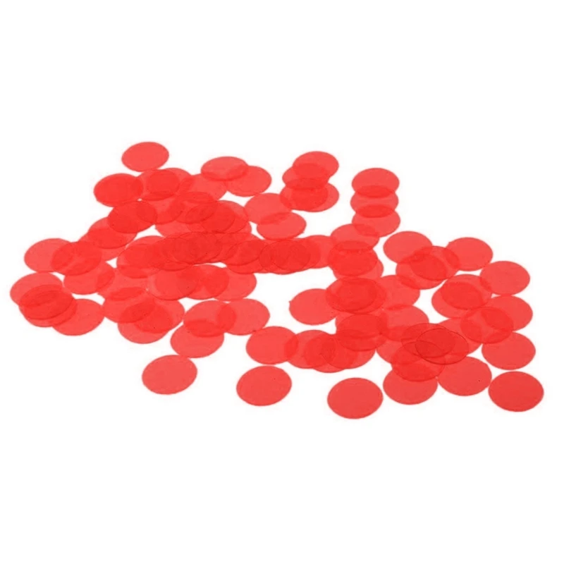 100Pcs Transparent Counters Bingo Chip Plastic Counting Counters Marker for Kids Math Education, Game, Multiple Color