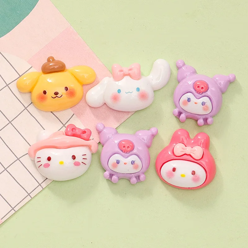 5pcs cartoon sanrio hello kitty flatback resin charms crafts embellishments diy cabochons decoration accessories