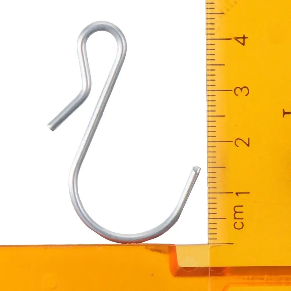 80pcs Stainless Steel S Shaped Hooks 4.5cm/1.77inch Silver S Shaped Metal Hooks Clip Stainless Steel Metal Hangers Key Chain